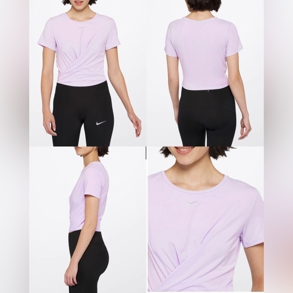 Nwt Nike Dri-FIT One Luxe Twist Standard Fit Short-Sleeve Top Size 1X Purple - Picture 1 of 16